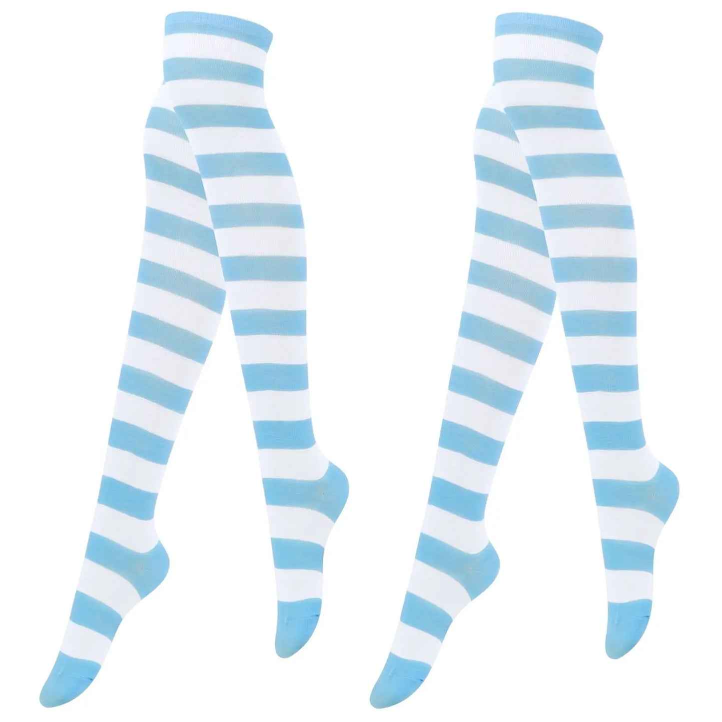 Striped Thigh BlushRoom High Socks