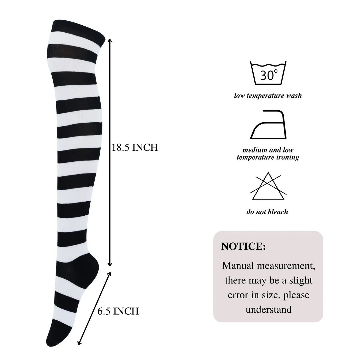 Striped Thigh BlushRoom High Socks