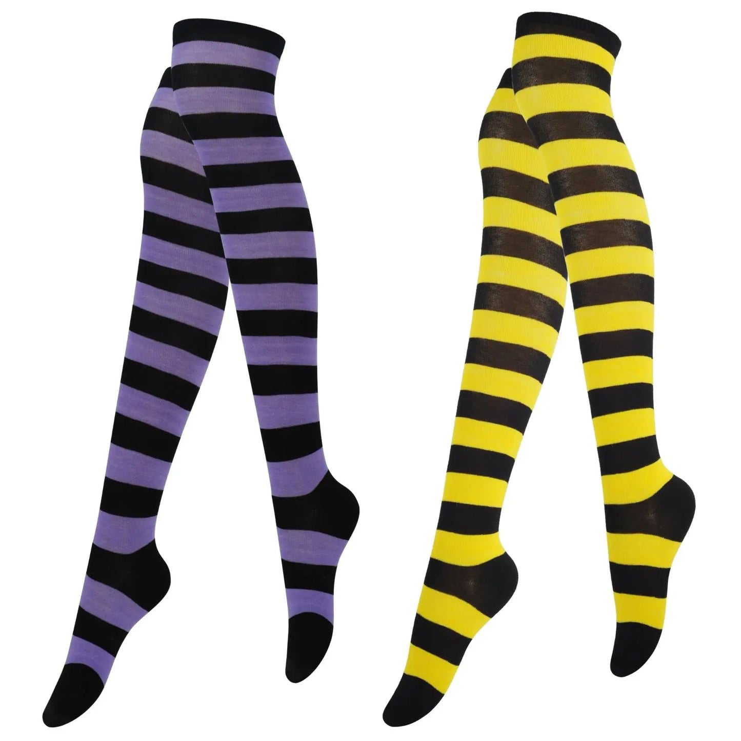 Striped Thigh BlushRoom High Socks