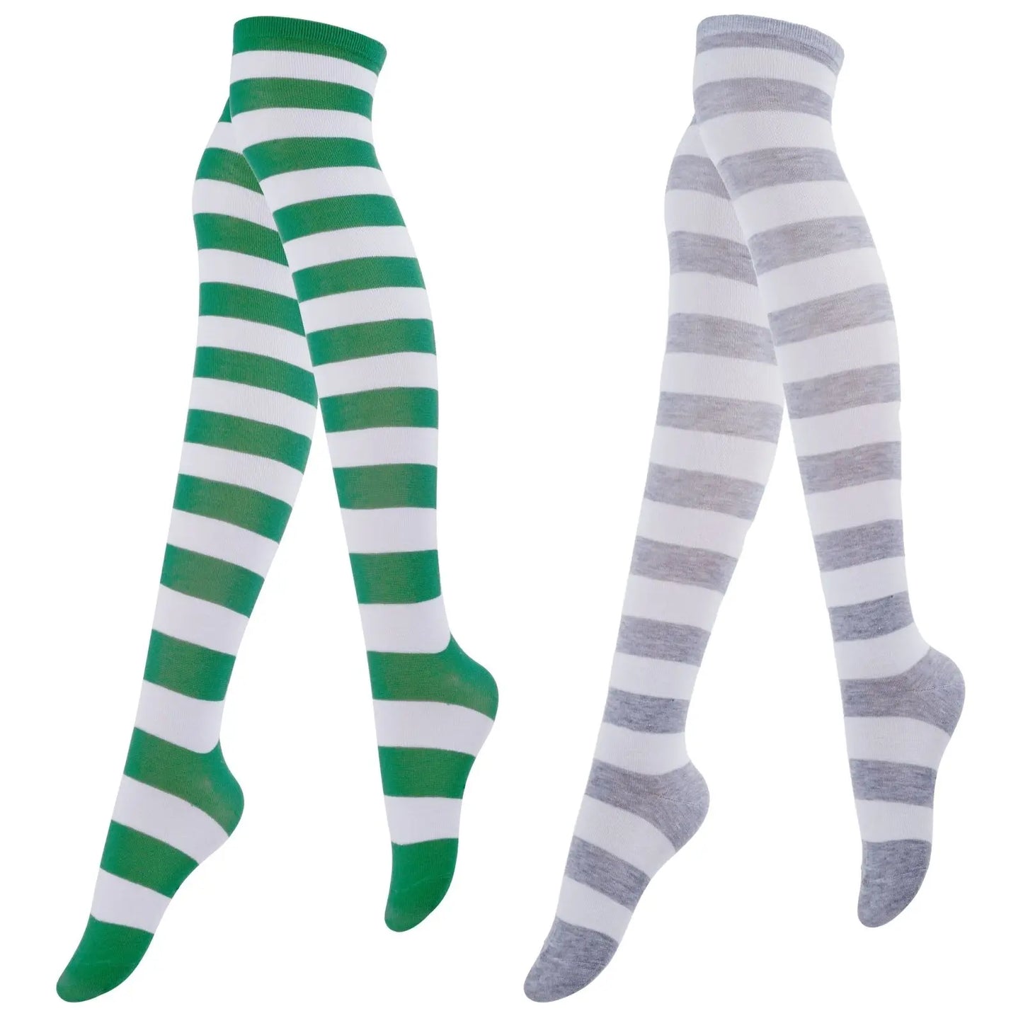 Striped Thigh BlushRoom High Socks