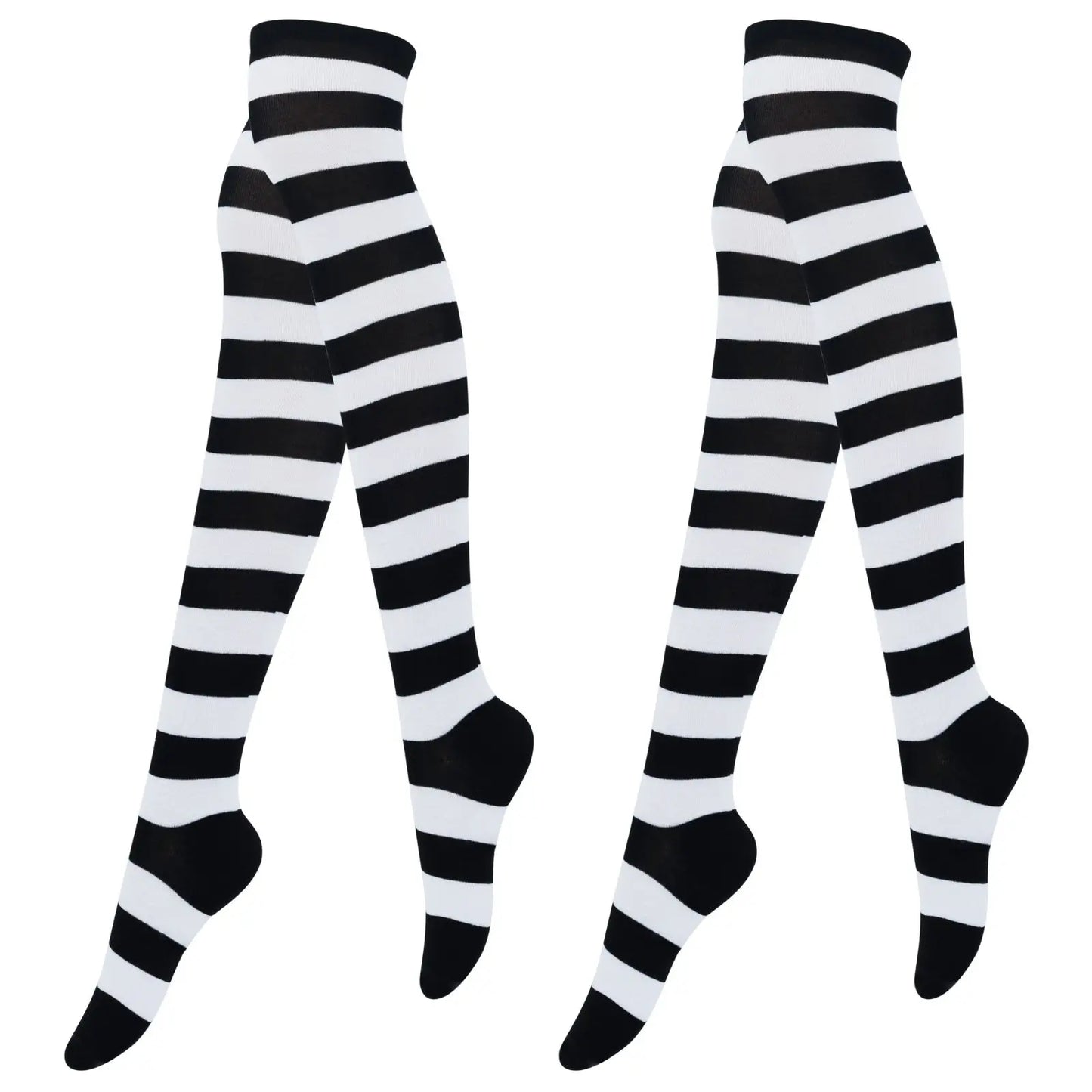 Striped Thigh BlushRoom High Socks