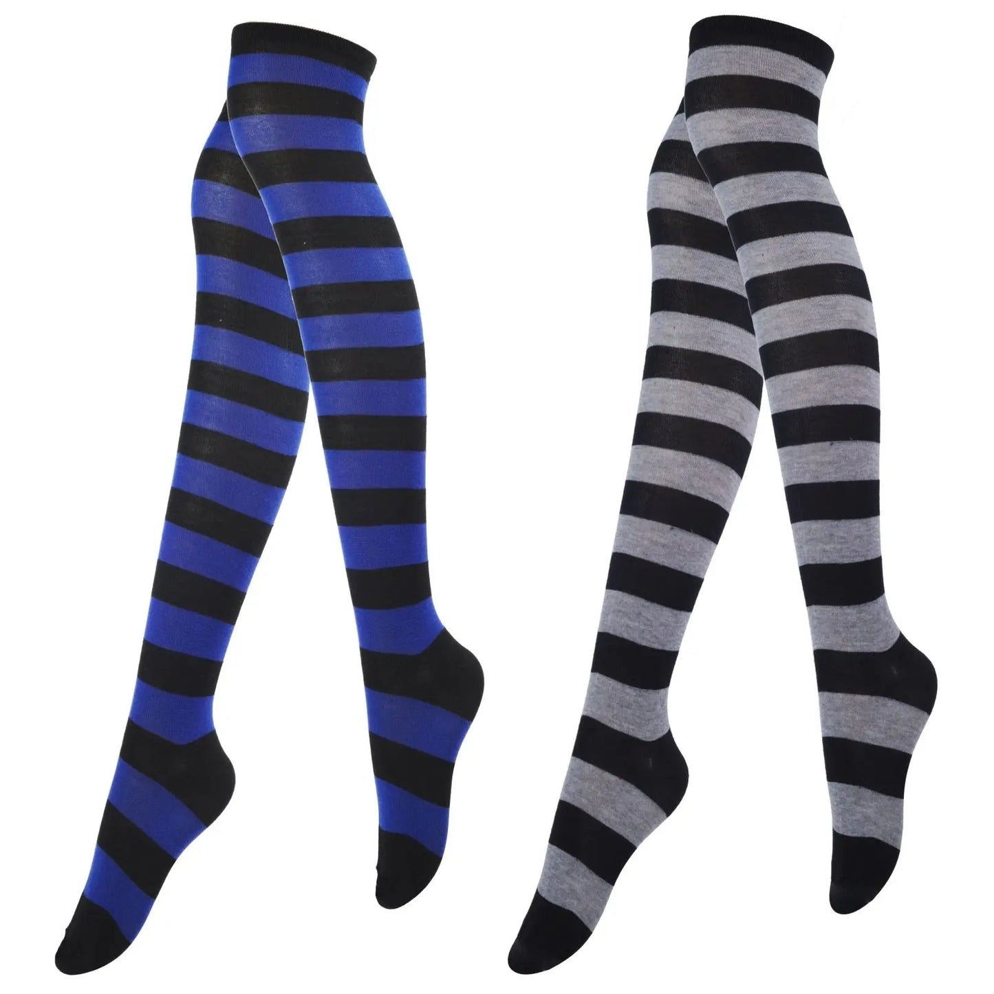 Striped Thigh BlushRoom High Socks