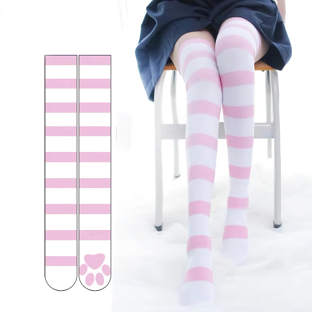 Japanese Sweet Cat BlushRoom Claw Stockings Striped
