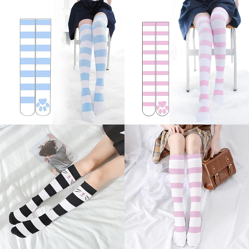 Japanese Sweet Cat BlushRoom Claw Stockings Striped