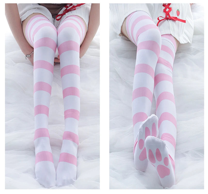 Japanese Sweet Cat BlushRoom Claw Stockings Striped